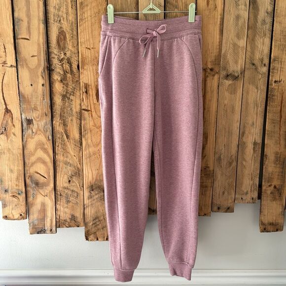 Lululemon Scuba High-Rise Jogger Sz Small Heathered Pink Taupe Fleece Sweatpants - Picture 3 of 14